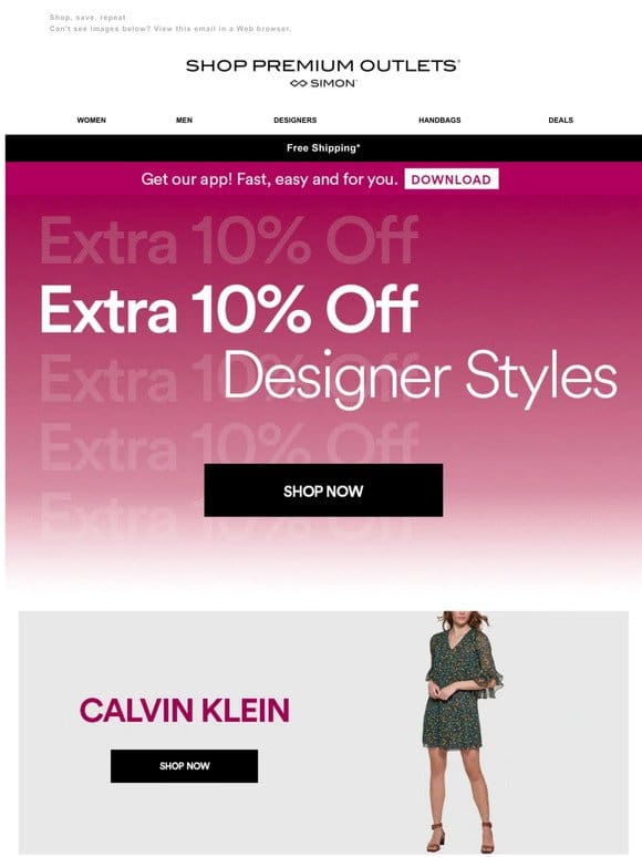 Calvin Klein & Sam Edelman Extra Savings