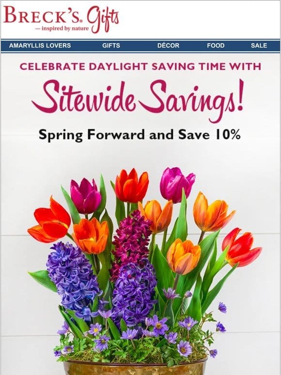 Celebrate Daylight Savings time， with garden savings!