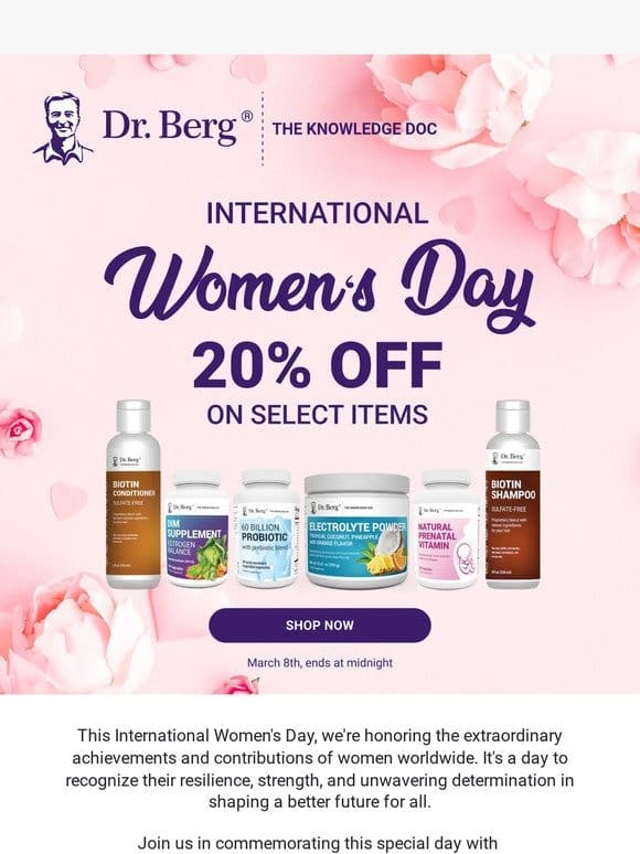 Celebrate International Women’s Day with 20% off!