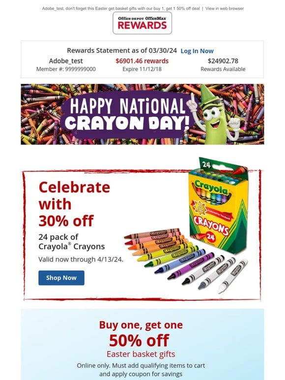 Celebrate National Crayon Day! Get 30% off Crayola Crayons 24 pack