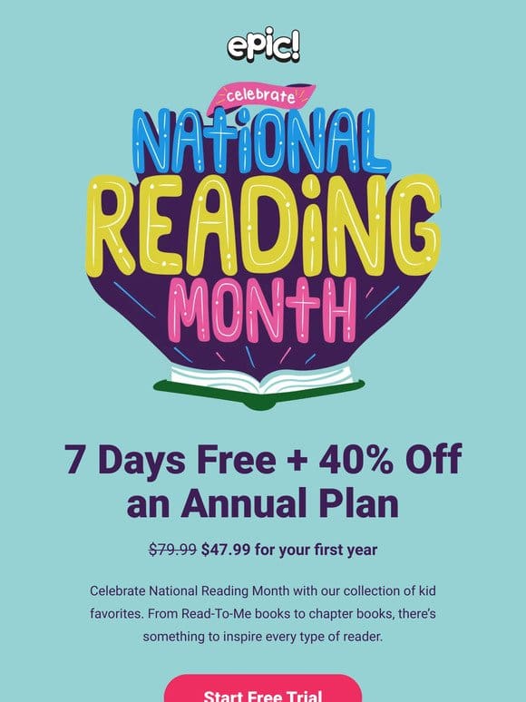 Celebrate National Reading Month with 40% off!