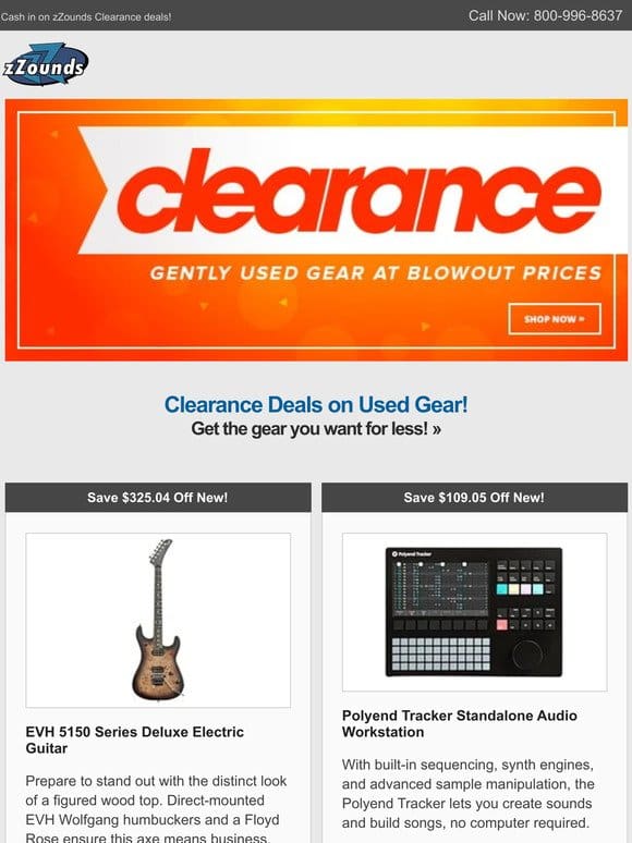 Clearance: Save on EVH， Polyend， Takamine， and More!