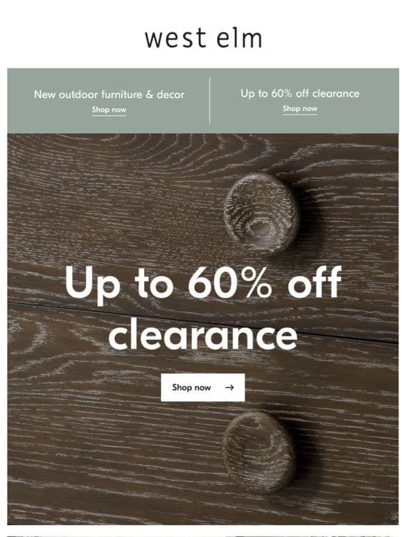 Clearance deals: Up to 60% off!