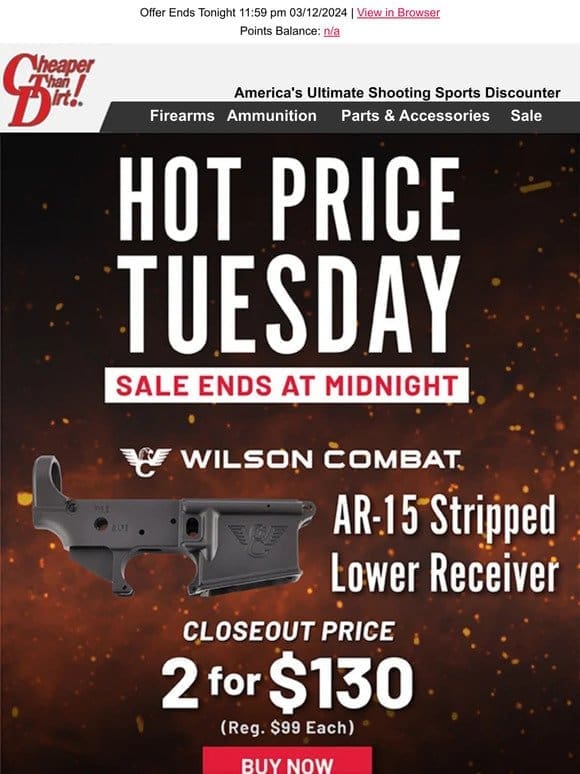 Closeout Price Alert – Get Two AR Lowers for $130 Today Only