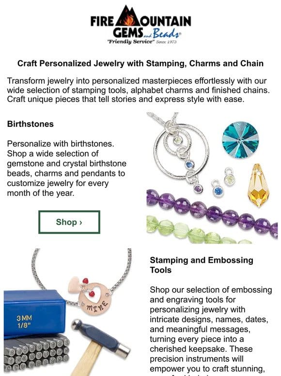 Craft Personalized Jewelry with Stamping， Charms and More