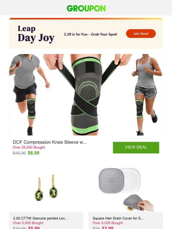 DCF Compression Knee Sleeve with Adjustable Straps and More