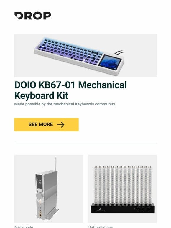 DOIO KB67-01 Mechanical Keyboard Kit， iFi Audio NEO iDSD Balanced DAC/Amp， Keebmonkey Acrylic FFT Bright Spectrum Light and more…