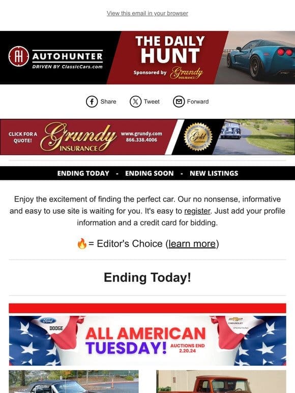 Daily Hunt: All American line up ends today!