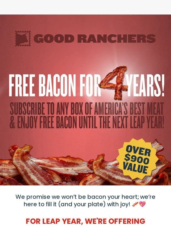 Did Someone Say Free Bacon? Yes， For 4 Years!