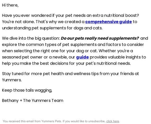 Does your pet need a supplement?