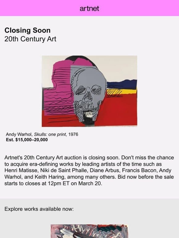 Don’t Miss the Chance to Bid on 20th Century Art