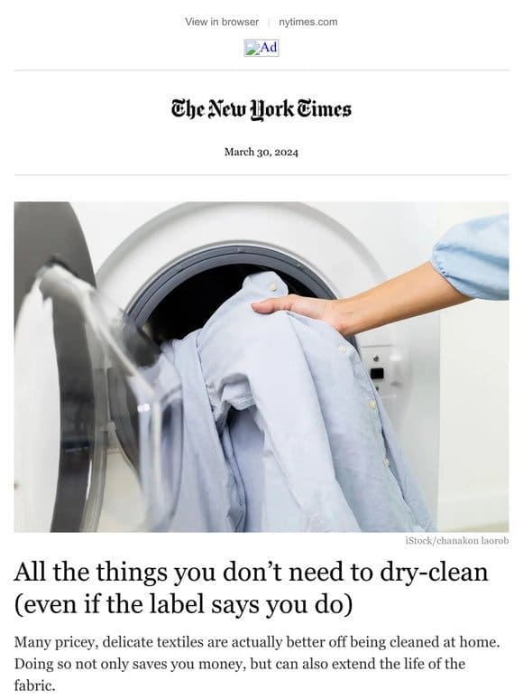 Don’t dry-clean these items (even if the label says you should)