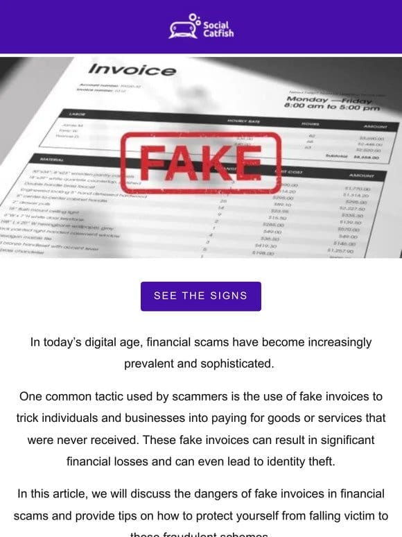 Don’t fall for fake invoices