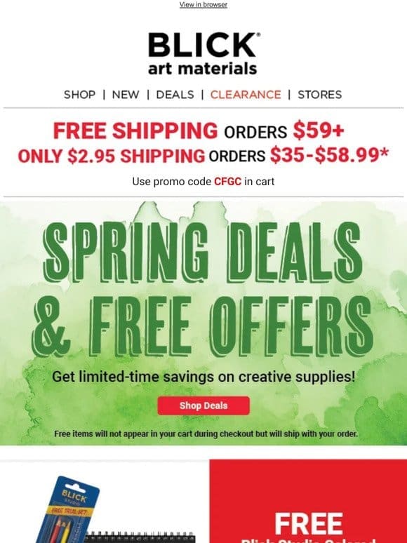 Don’t miss out! | SPRING DEALS & FREE OFFERS