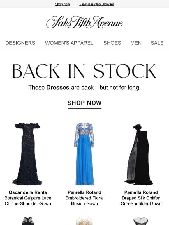 Dresses you’ll love are back in stock