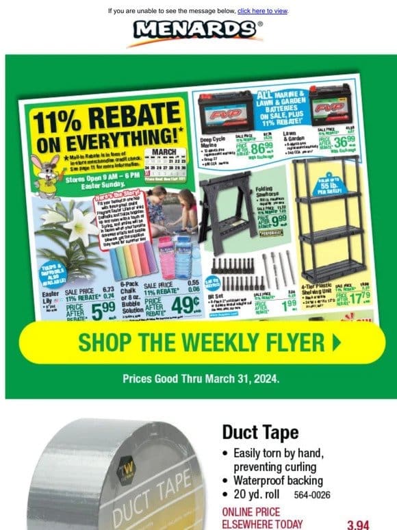 Duct Tape ONLY 99¢ After Rebate* PLUS New Weekly Deals!