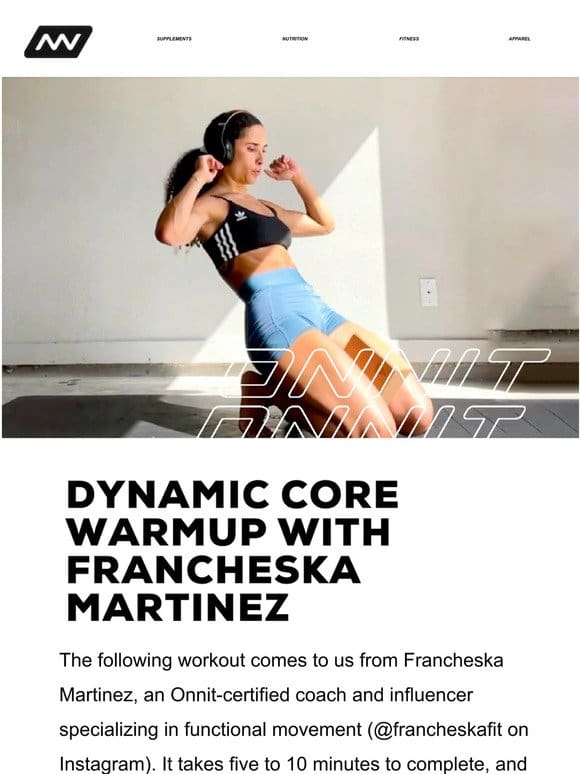 Dynamic Core Warmup with Francheska Martinez