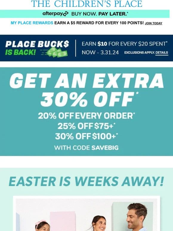 EASTER IS COMING SOON: up to 60% off EASTER OUTFITS!