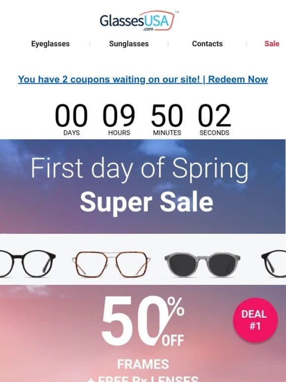 ENDS MIDNIGHT -> Super sale for the first day of spring!