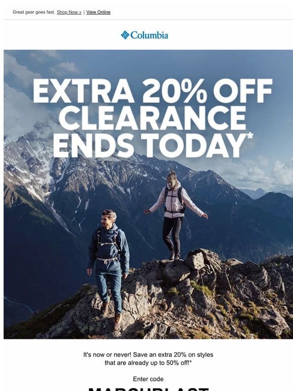 ENDS TODAY: Save more on clearance!