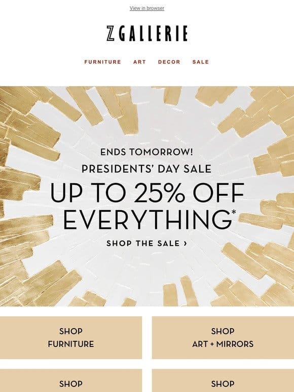 ENDS TOMORROW! Enjoy Up To 25% Off Fabulous Faves