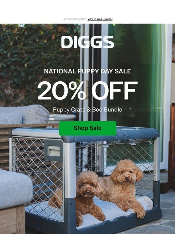 ENDS TOMORROW: Save 20% on the Puppy Crate & Bed Set