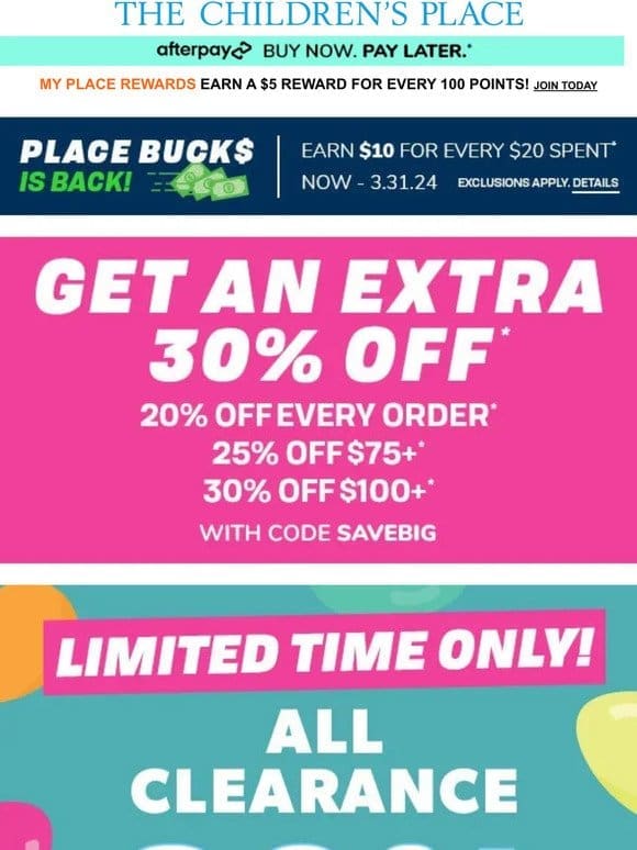 EXTENDED: TAKE an EXTRA 30% OFF your ENTIRE online order!