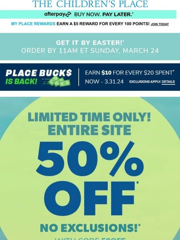 EXTENDED – 50% OFF EVERYTHING (no exclusions)!