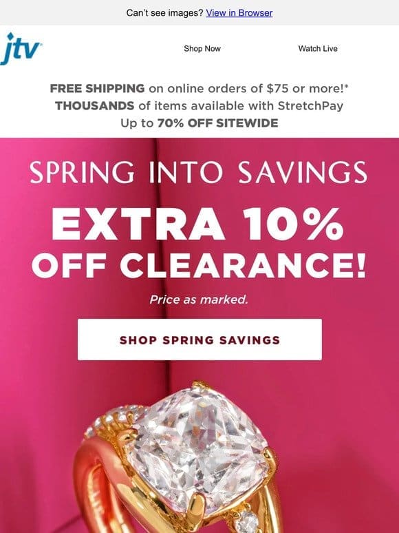 EXTRA 10% OFF CLEARANCE!