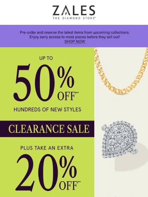 EXTRA 20% Off** Clearance—don’t miss this!