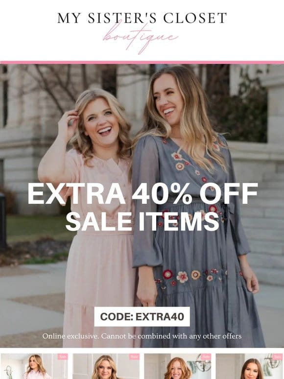 EXTRA 40% OFF SALE ITEMS