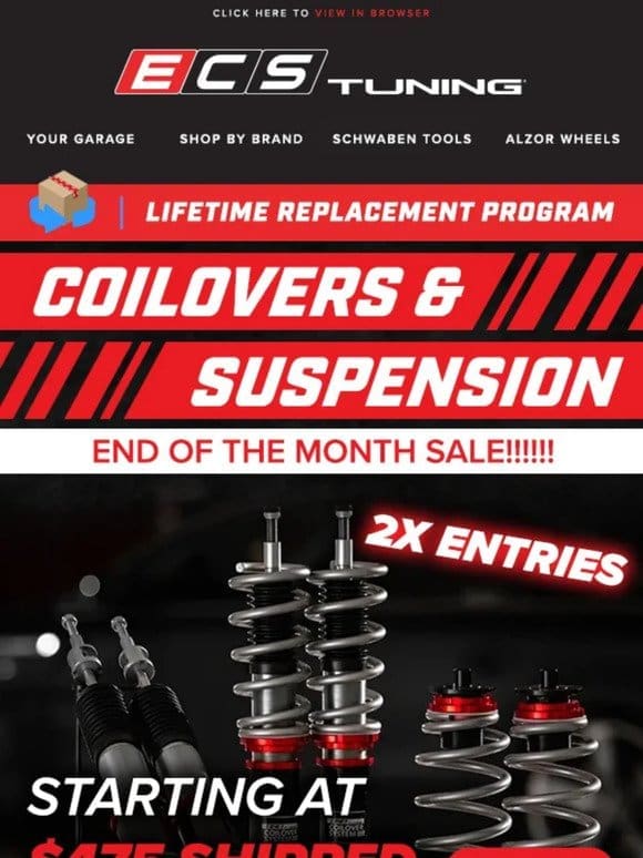 End of Month Coilover Flash Sale – Starting at $475.99!
