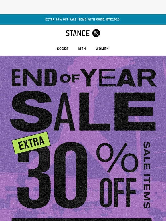 End of Year Sale – Extra 30% off sale items is going， going…