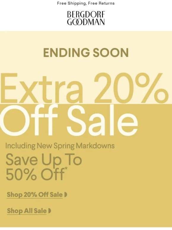 Ends Soon – Extra 20% Off