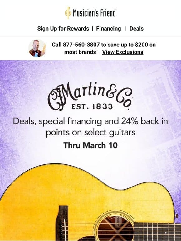 Ends TODAY: Martin Event