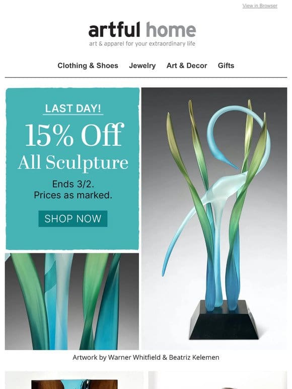 Ends Today! 15% Off Sculpture