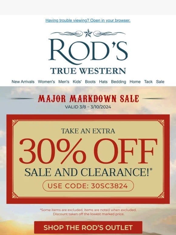 Ends Today-Take an Additional 30% off Sale & Clearance!