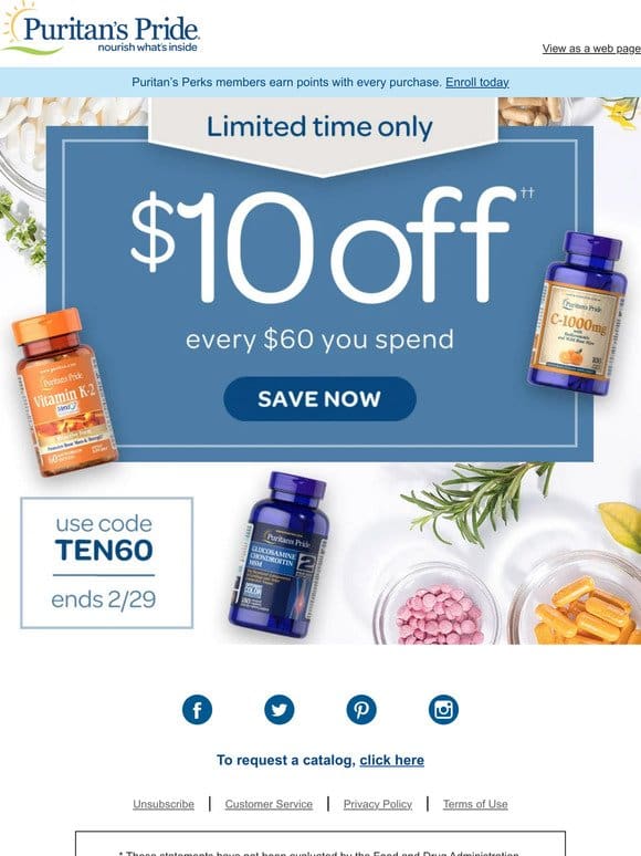 Ends Tonight: $10 off every $60