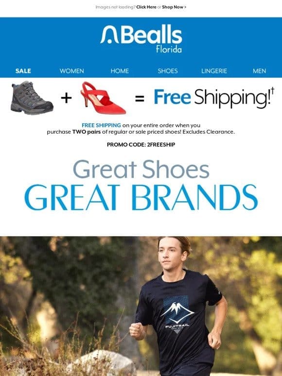 Ends today: Free Shipping when you order 2 pairs of shoes!