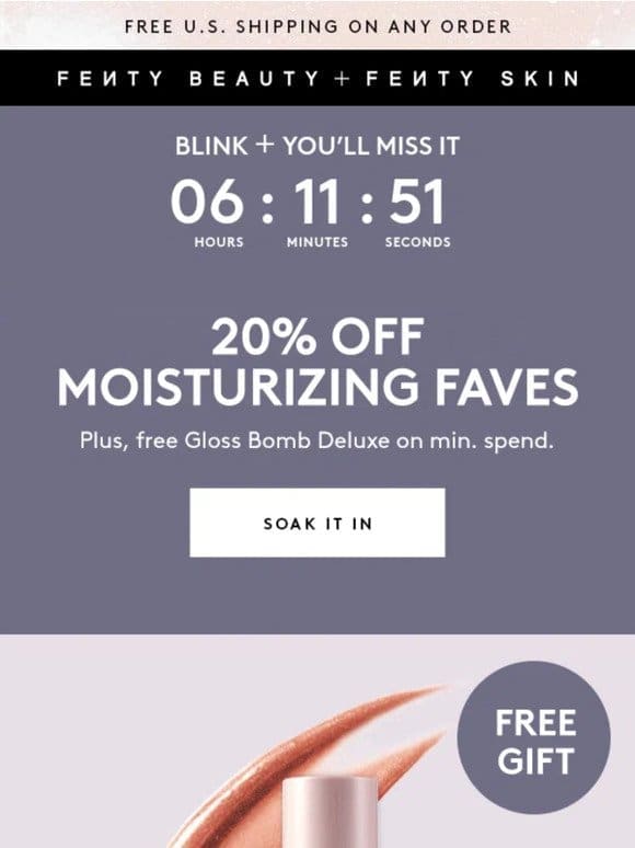 Ends tonight—drip your skin in 20% off