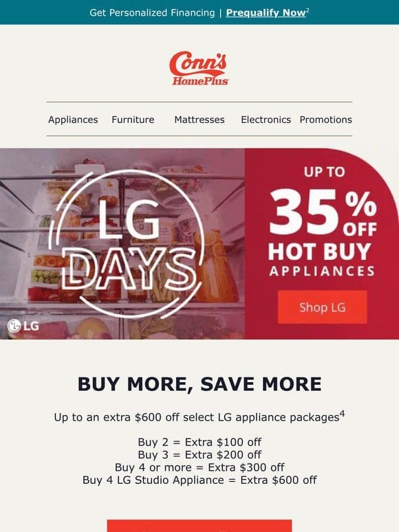 Enjoy incredible LG Days bargains