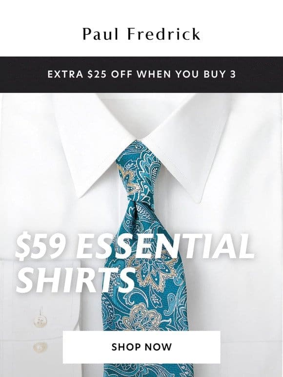Essential shirts on sale
