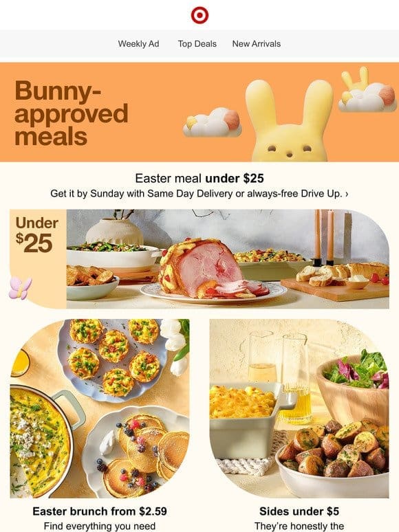 Everything you need for a yummy Easter meal.