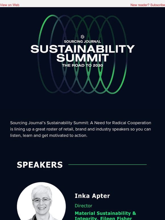 Exciting Speaker Additions to SJ’s Sustainability Summit