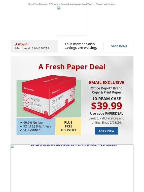 Exclusive Deal Alert: $39.99 10 Ream Paper Case + Free Delivery with Coupon