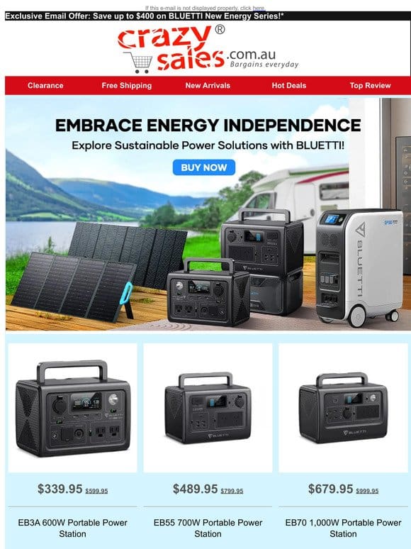 Exclusive Email Offer: Save up to $400 on BLUETTI New Energy Series!*