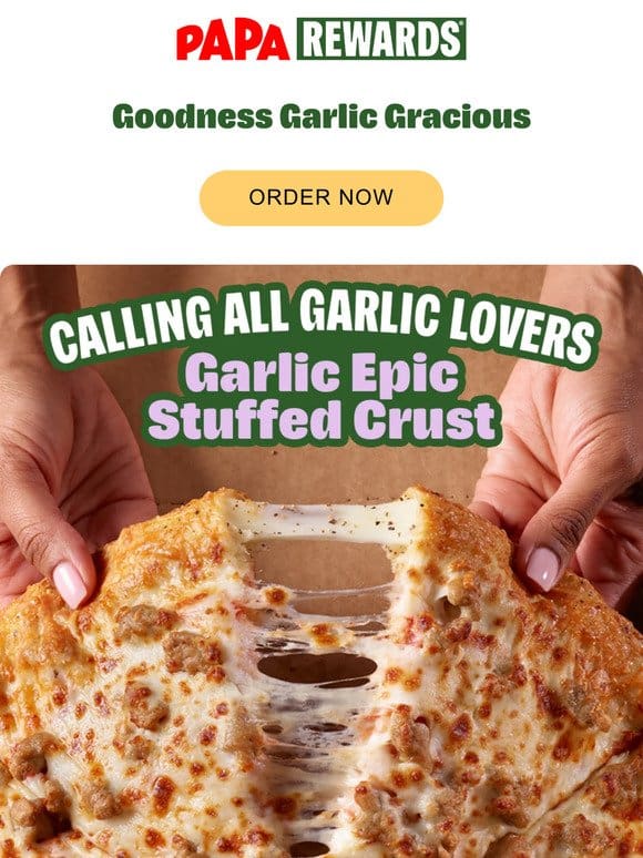 Experience Garlic Goodness: Try Our Epic Stuffed Crust Pizza
