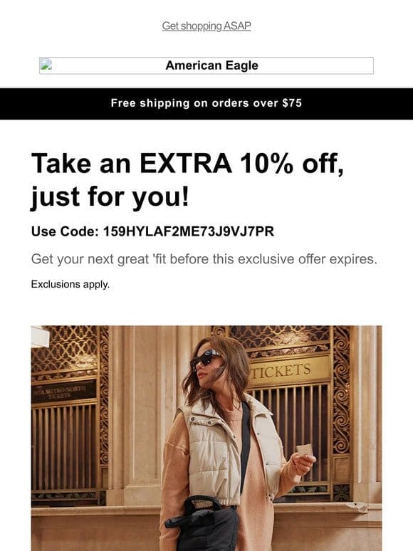 Expires soon! Extra 10% off the items you viewed
