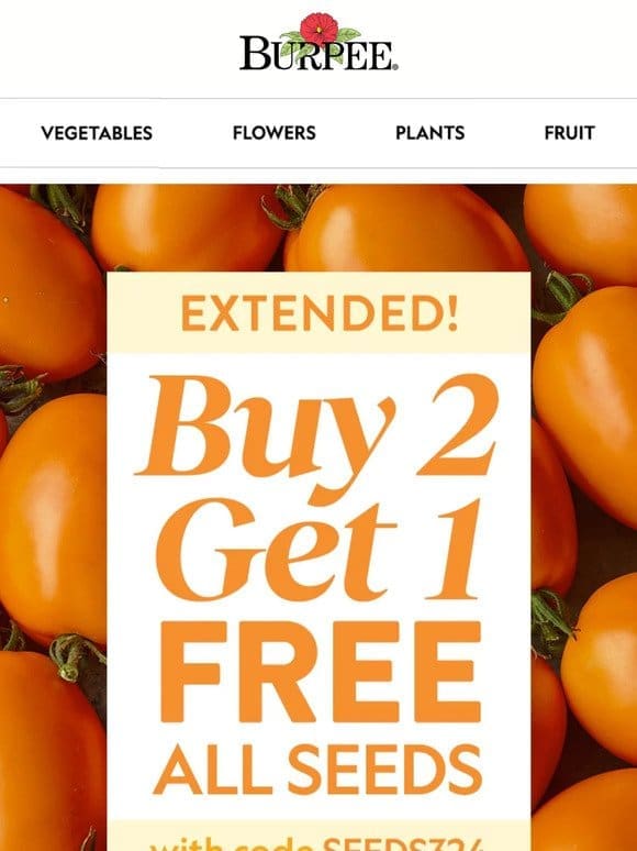 Extended – one more day to save on seeds