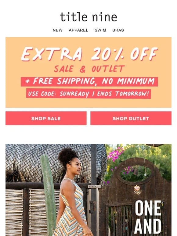 Extra 20% off sale & outlet items + free shipping!